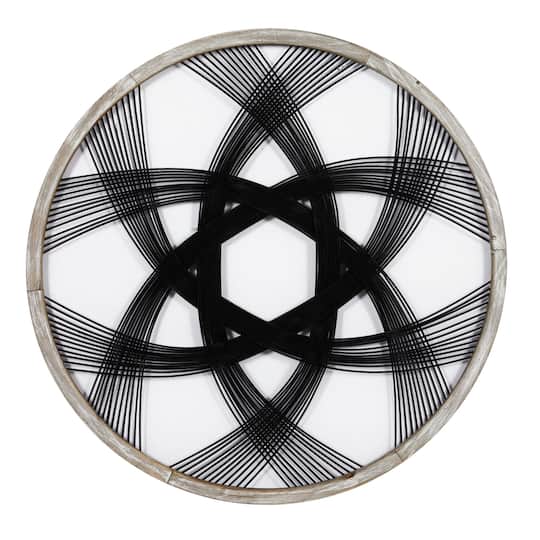 Black Wood Modern Wall Decor, 34" x 34" x 1"